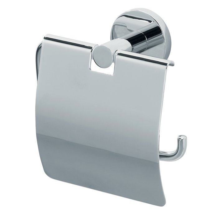 Toilet paper holder with lid