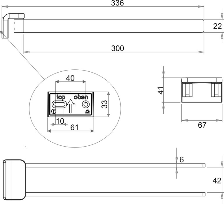 Porta asciugamani con due bracci girevoli