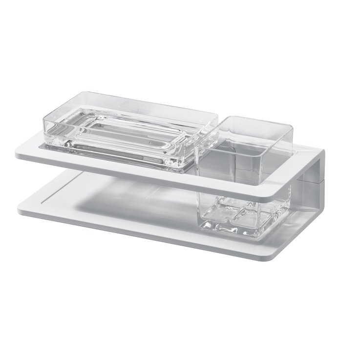 Glass holder and soap dish 