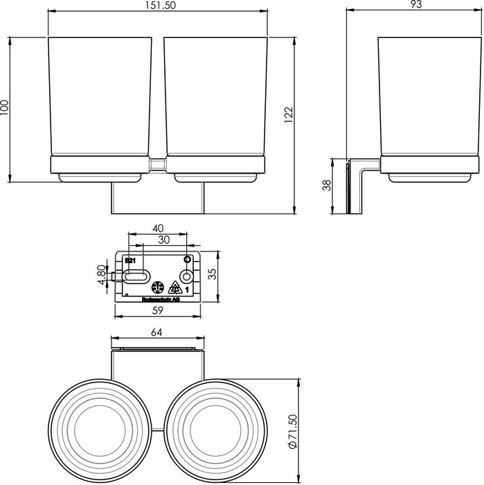 Porte-verre double