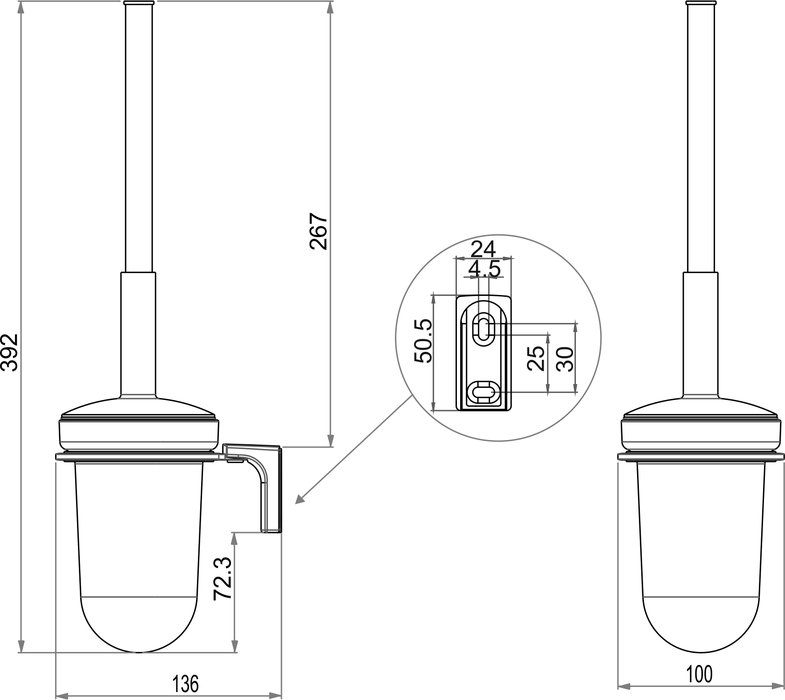 WC-Bürstengarnitur mit Schliessdeckel