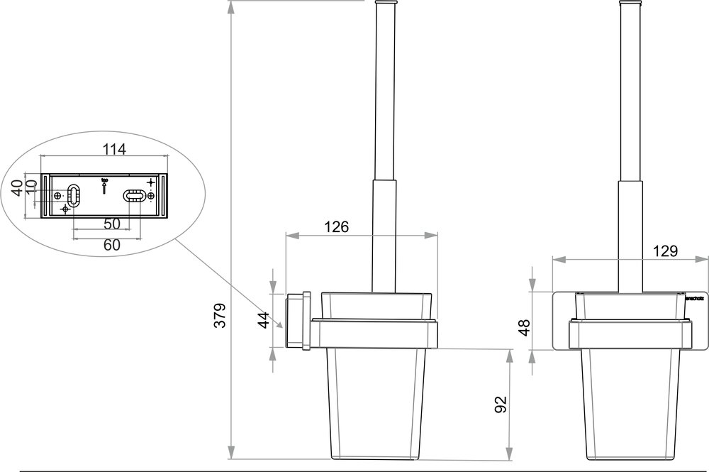 Kit spazzola WC con coperchio, modello 