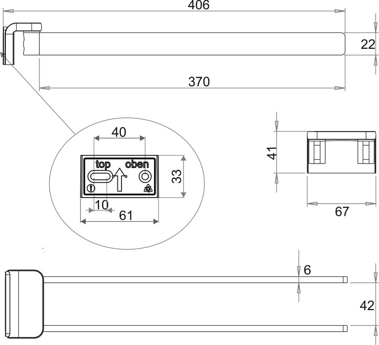 Porta asciugamani con due bracci girevoli