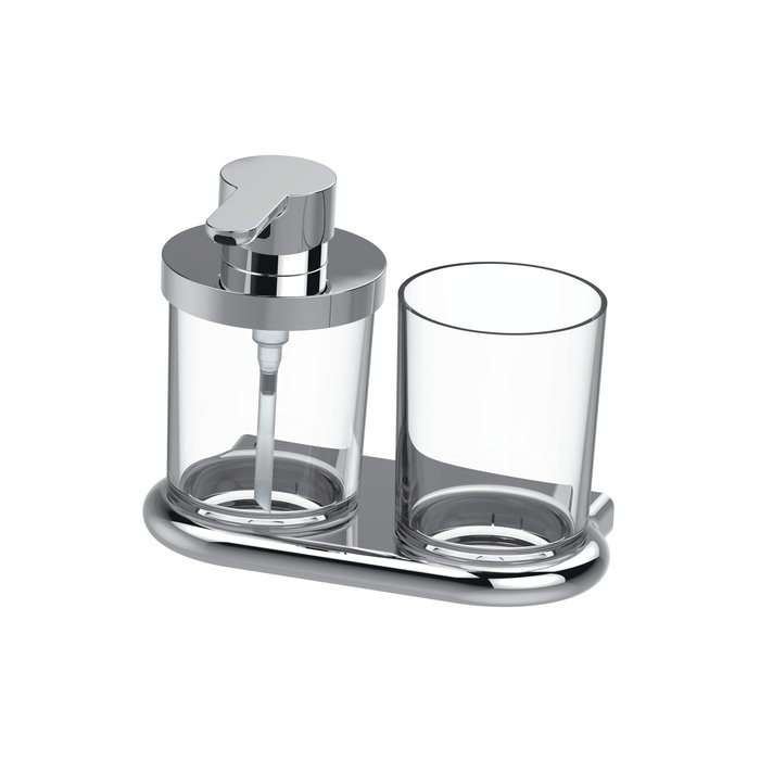 Combi Distrib. de savon + porte-verre