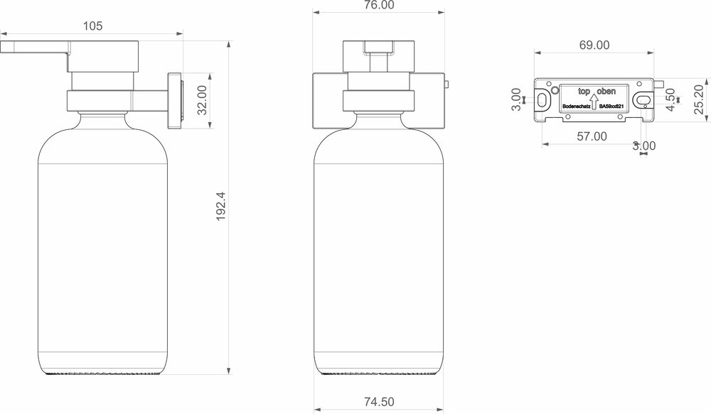 Distributeur de savon avec bouteille en verre