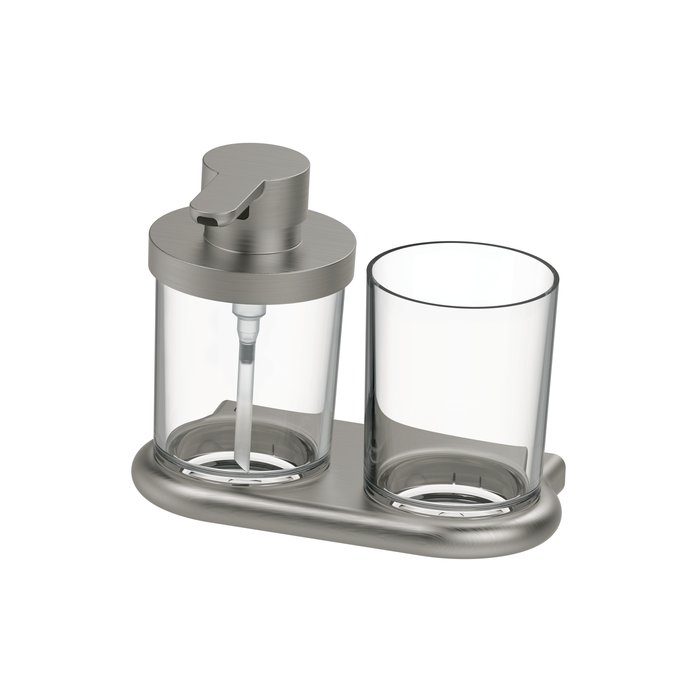 Distrib. savon + porte-verre incassable sans BPA