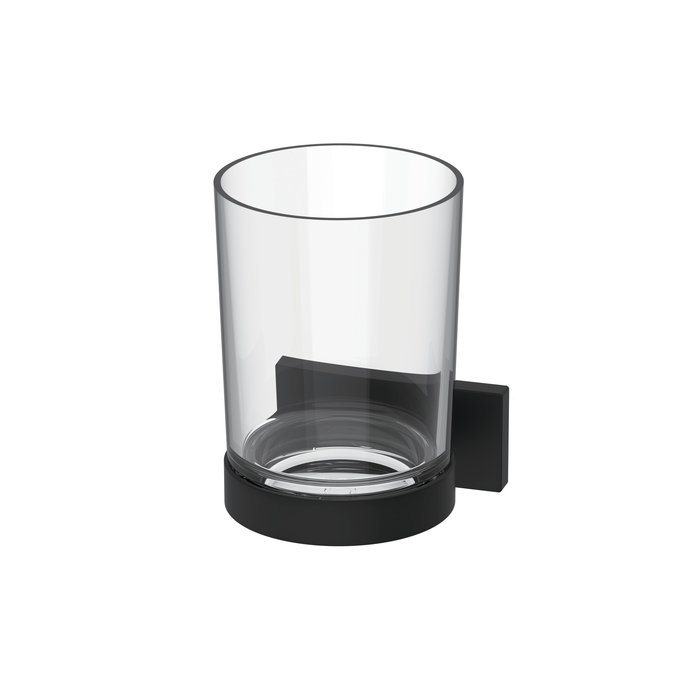 Glass holder with clear glass