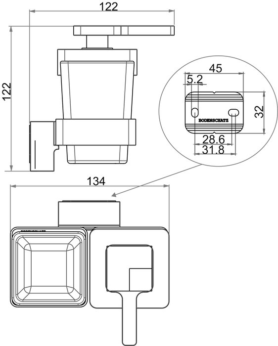 Combinaison distributeur savon et porte-verre