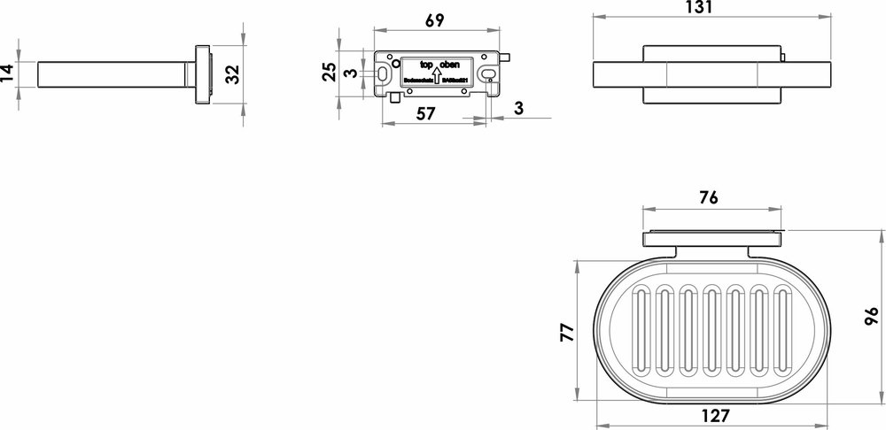 Seifenhalter/Ablageschale mit Fingerring-Halter