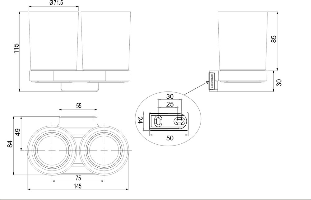 Porte-verre double incassable sans BPA