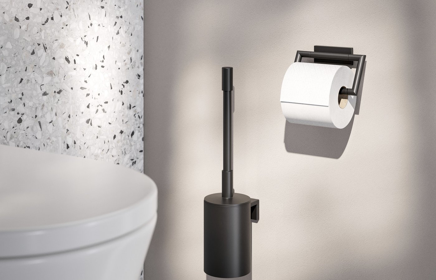 WC-Bürstengarnitur mit Schliessdeckel Wandmodell Mood
