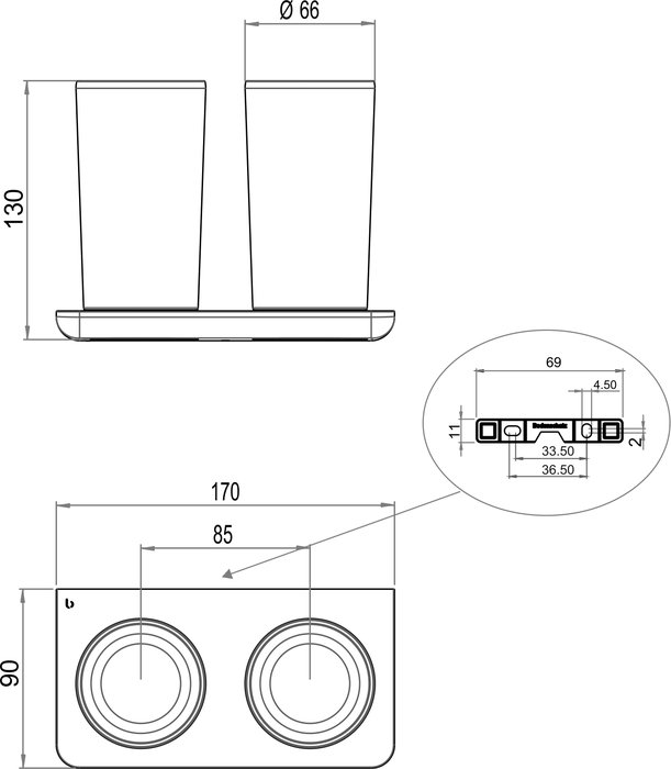 Porte-verre double