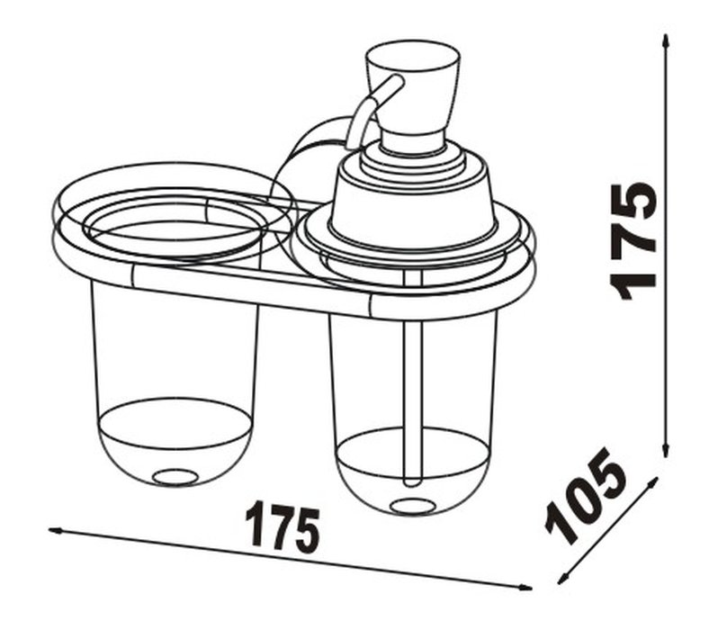 RIVA Seifenspender mit Glashalter kombi Klarglas